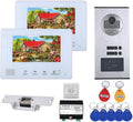 2 Apartment Bus 2 Line Video Doorbell Intercom System 7 Inch Electronic Door Lock Home