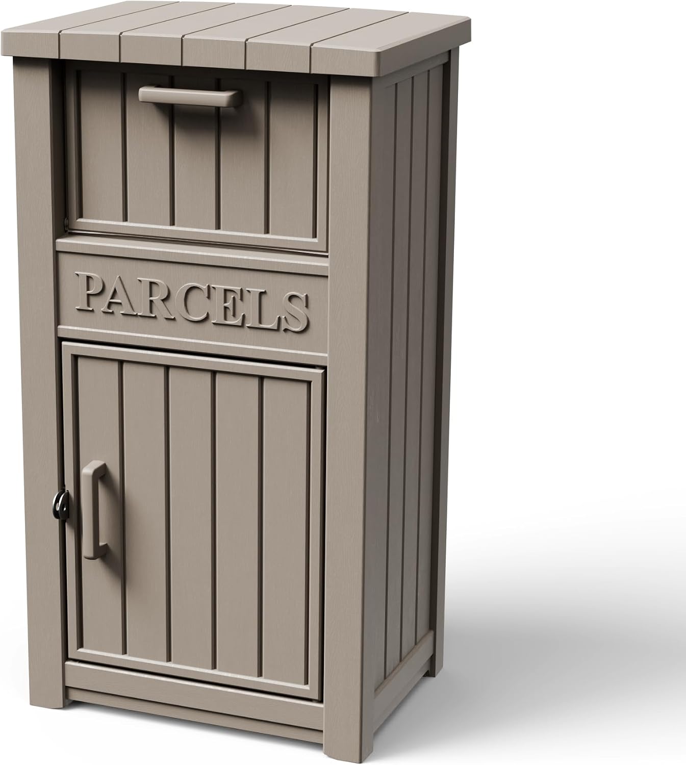 Outdoor Package Delivery Boxes, Lockable Anti-Theft Waterproof Delivery Boxes for Outdoor Use, Package Drop Box for for Porch, Curbside, House Storage, Khaki