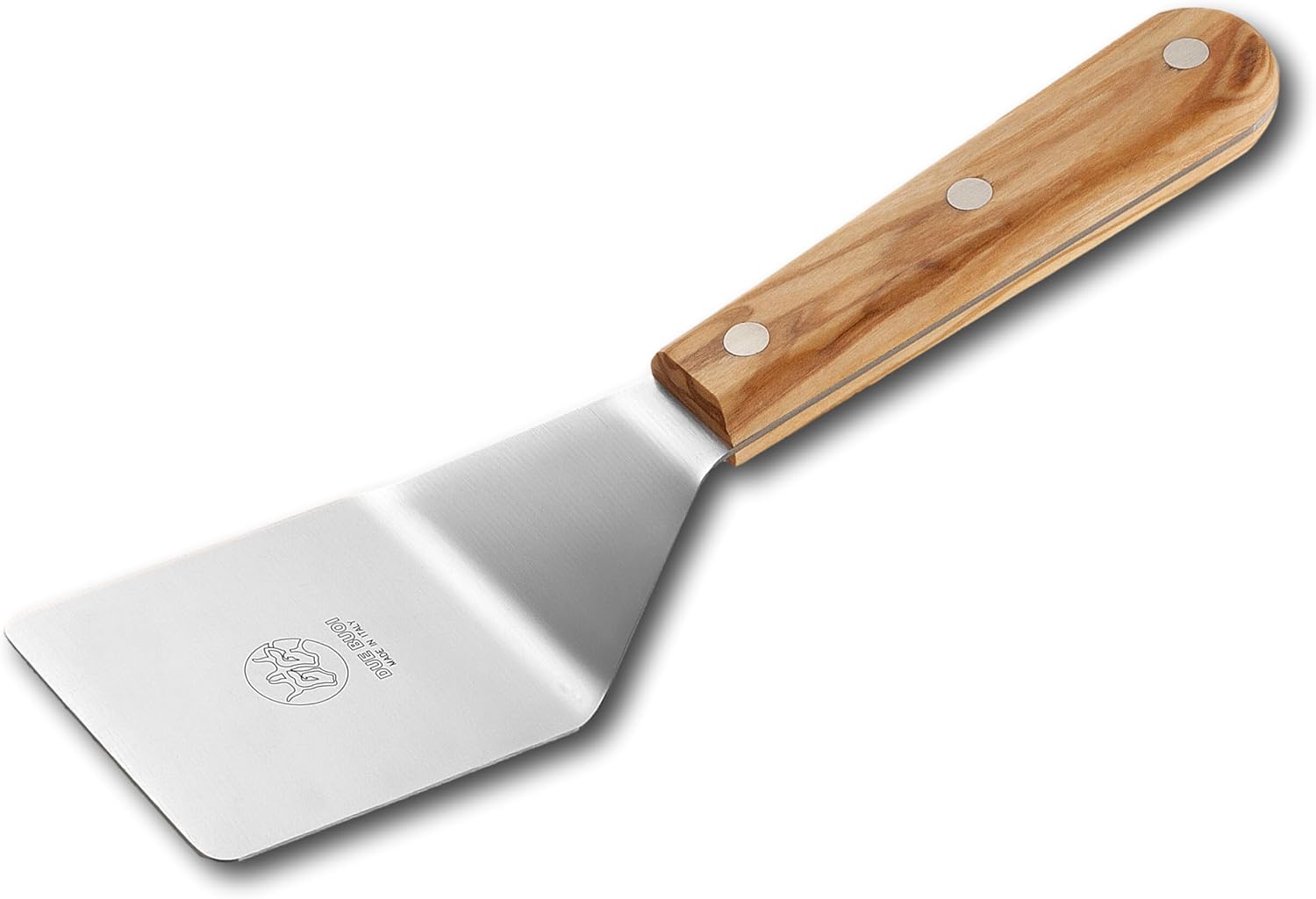 DUE BUOI | Set of 6 Stainless Steel Spatulas - Olive Wood Handle