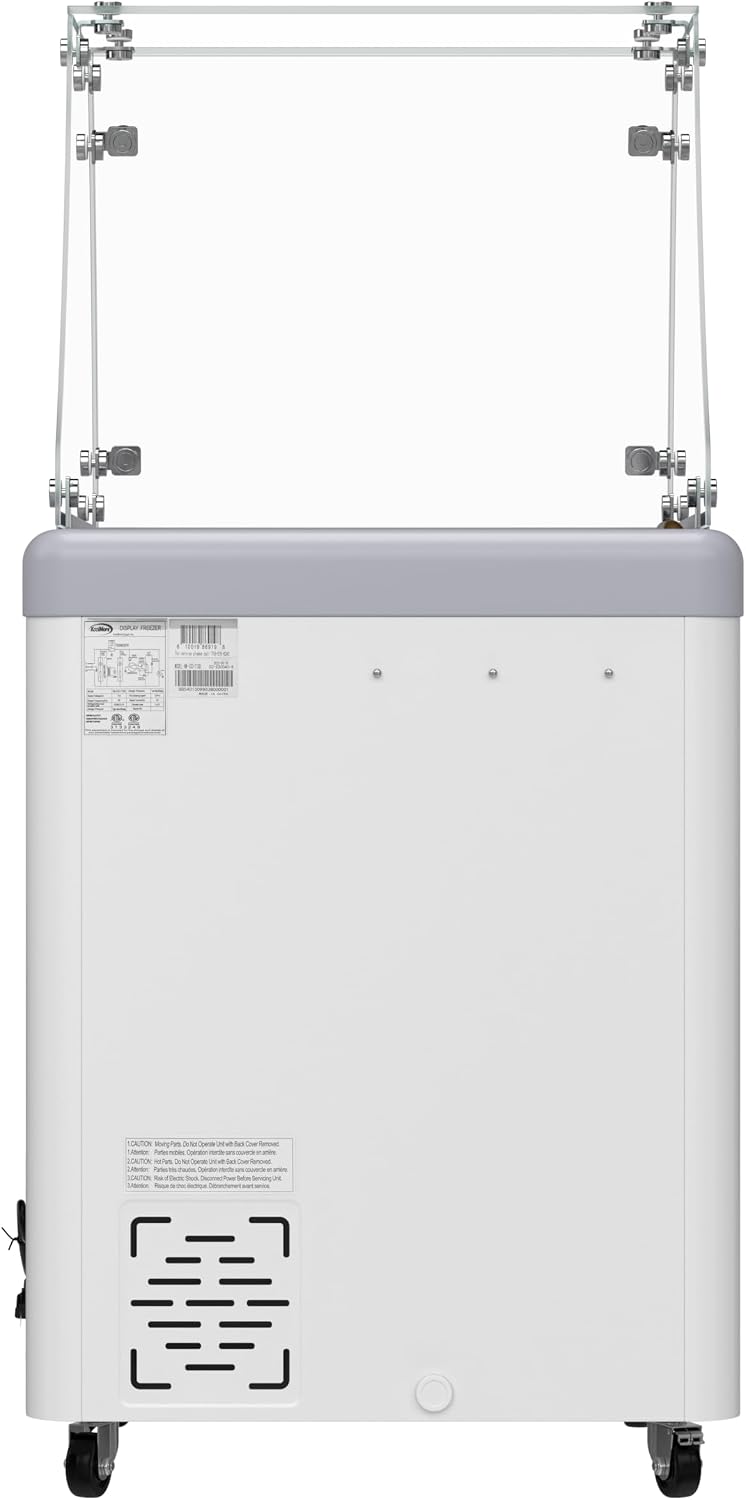 KoolMore 26 in. 5-Pan Gelato Dipping Cabinet Display Freezer with Sliding Glass Door and Sneeze Guard, 6 cu. ft. ETL Listed (KM-GDC-26SD-FG)