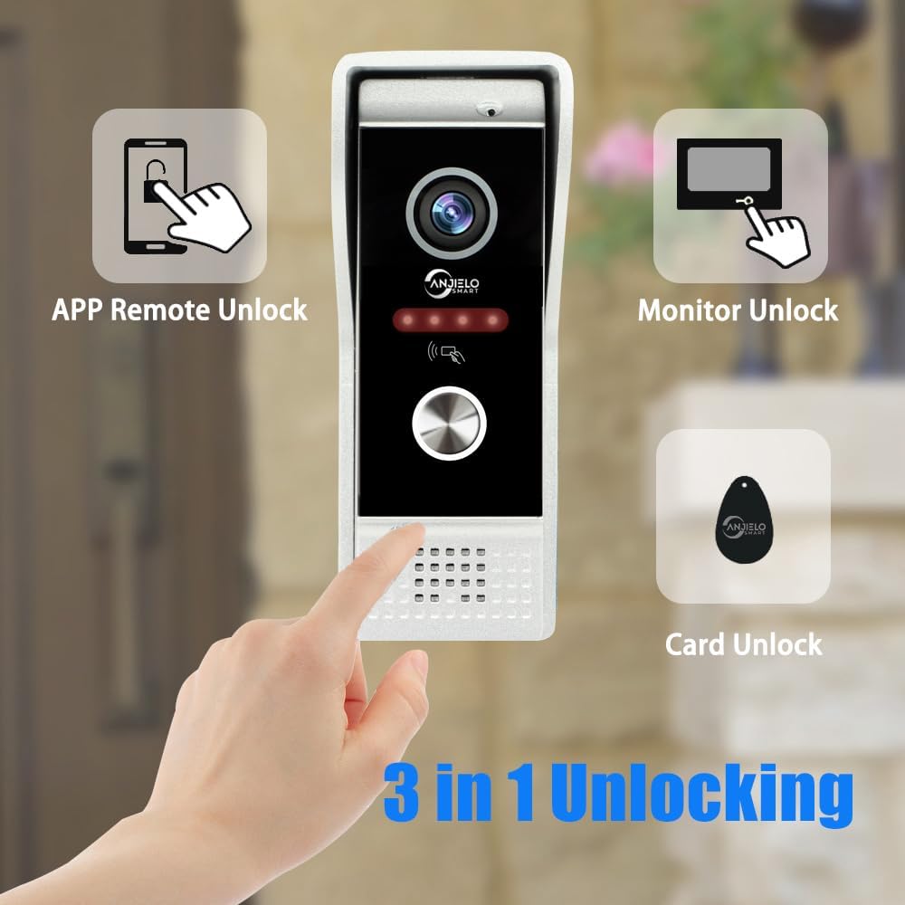 Wired Smart Video Apartments Intercom System,10 Inch Monitors with 1080P Doorbell Camera,3-in-1 Unlocking,TUYA WiFi Door Phone Kits, Ideal for Villas & Homes (1 doorbell + 1 Monitor)