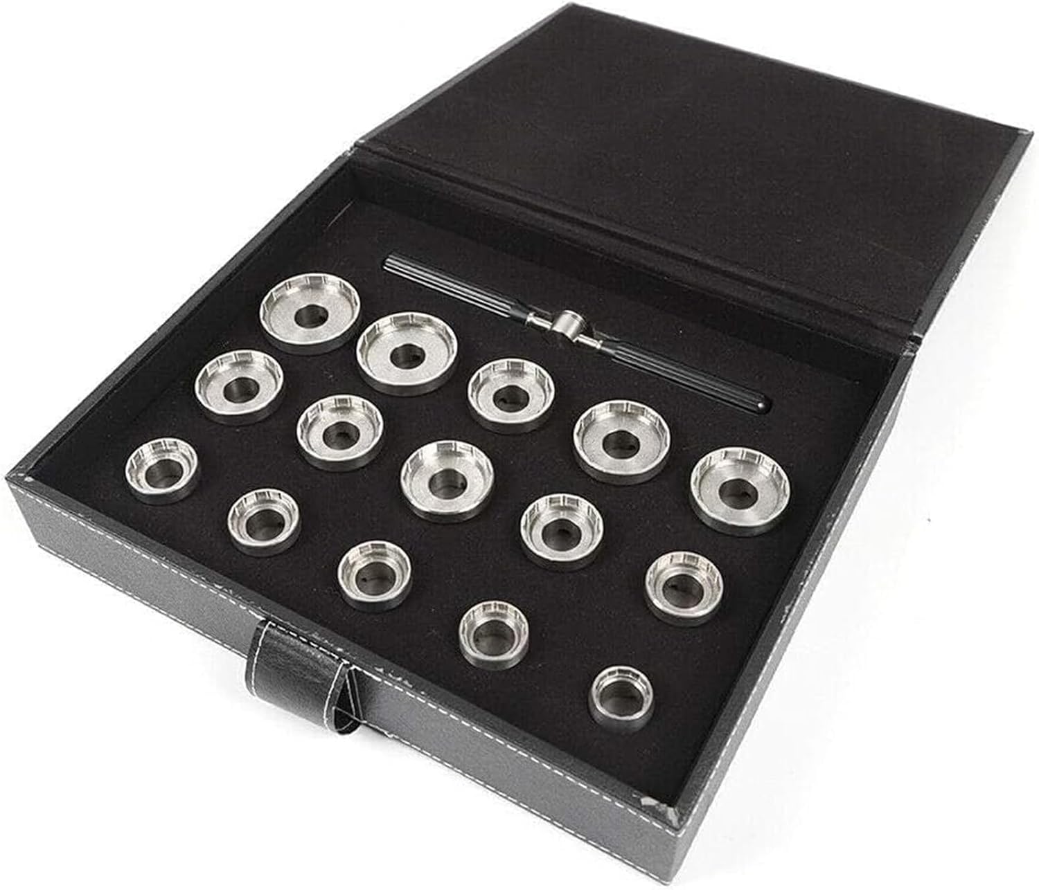 Watch Back Cover Opener Kit with 15 Pcs Dies and Storage Box - Watch Repair Tool for Easy Case Opening