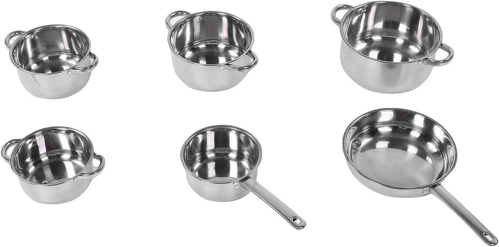 Pssopp Cookware Utensil Set Stainless Steel Pot Pan Set, Various Cooking Methods Cookware Sets for Home Induction Oven Cooking Nan