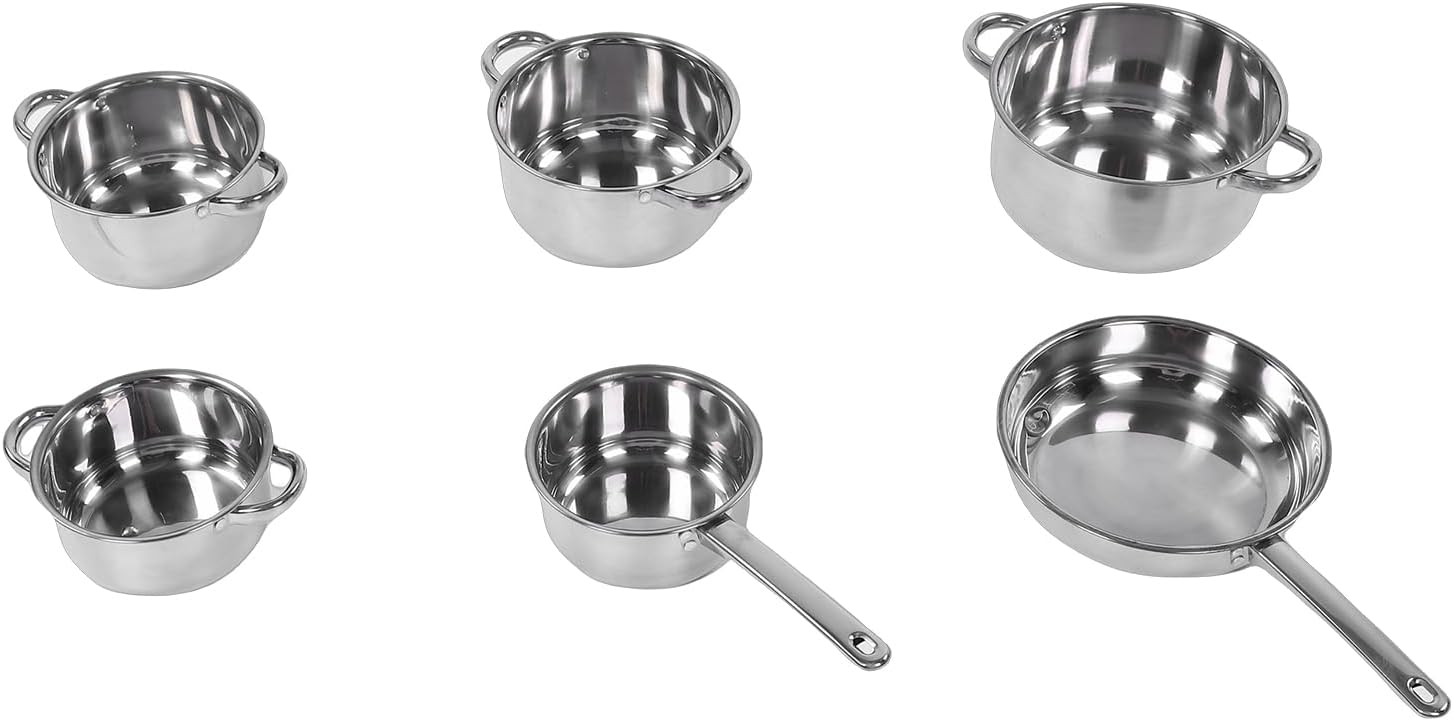 Pssopp Cookware Utensil Set Stainless Steel Pot Pan Set, Various Cooking Methods Cookware Sets for Home Induction Oven Cooking Nan