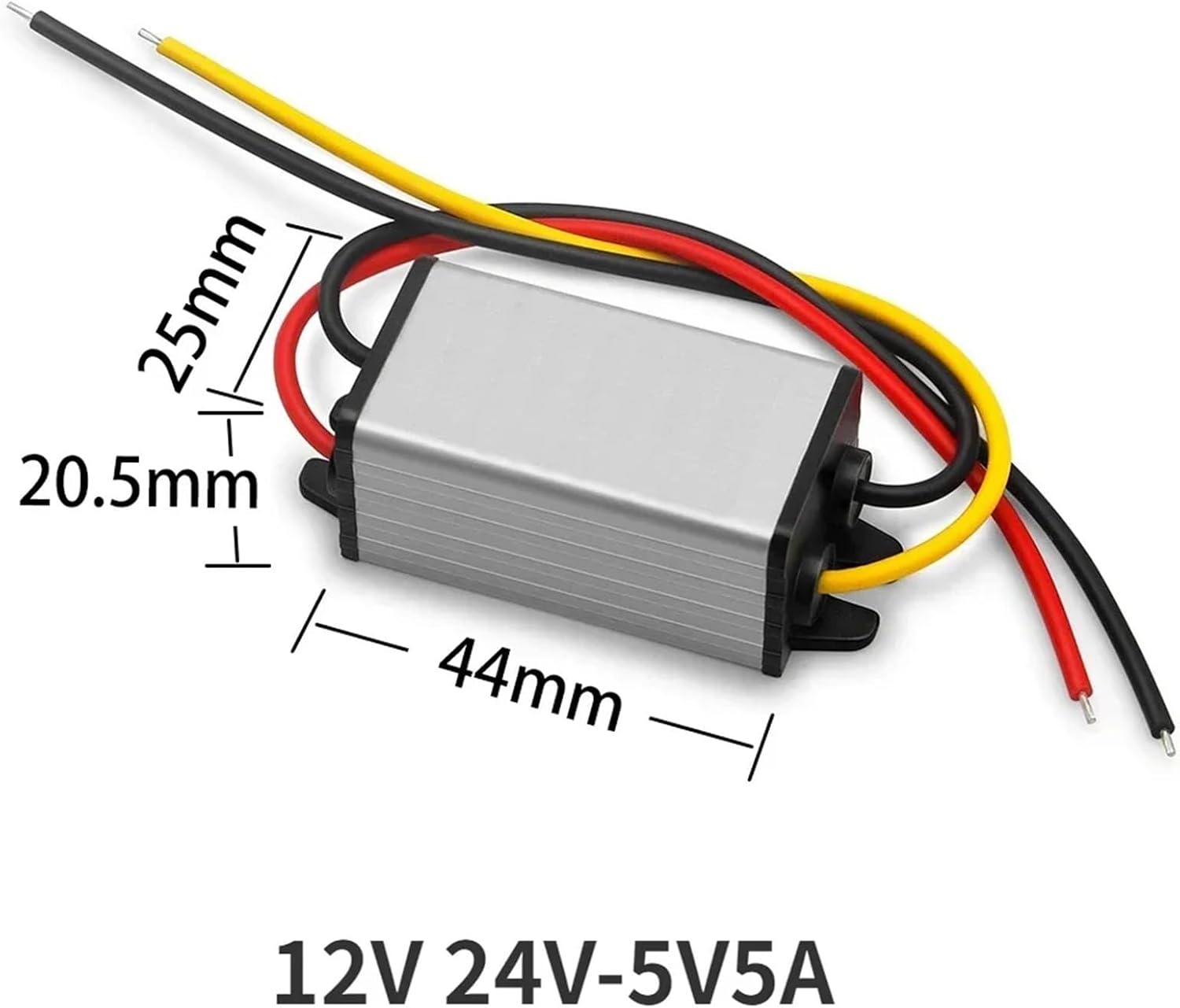 DC 12v 24v to 5v 5A 25W Step Down Converter Regulator Power Adapter Reducer for Car Electronics Truck Vehicle Boat Solar System(5V_12V 24V-5V5A)