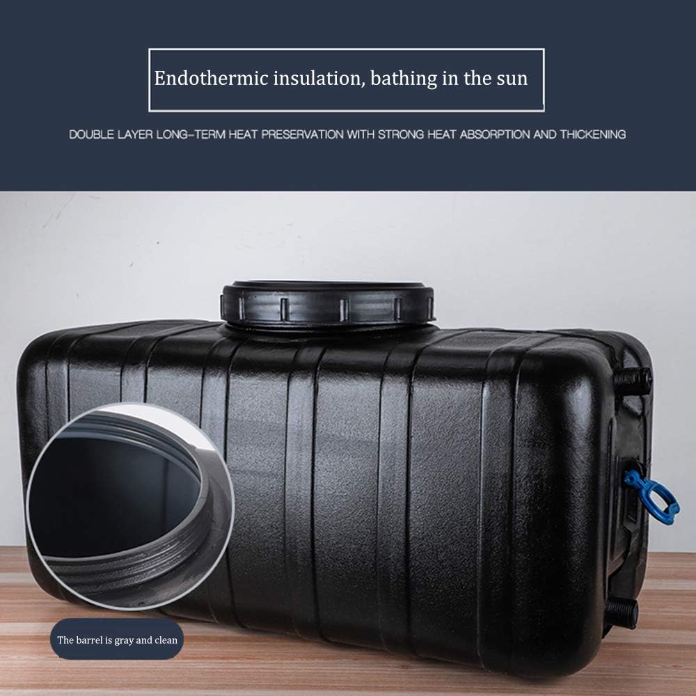 Outdoor Camping Tank Plastic Storage Water Container, Summer Home Bath Shower Bucket Emergency Storage Water Tank with Shower Head and Hose, Travel Camping Solar Heating Hot Water Bucket
