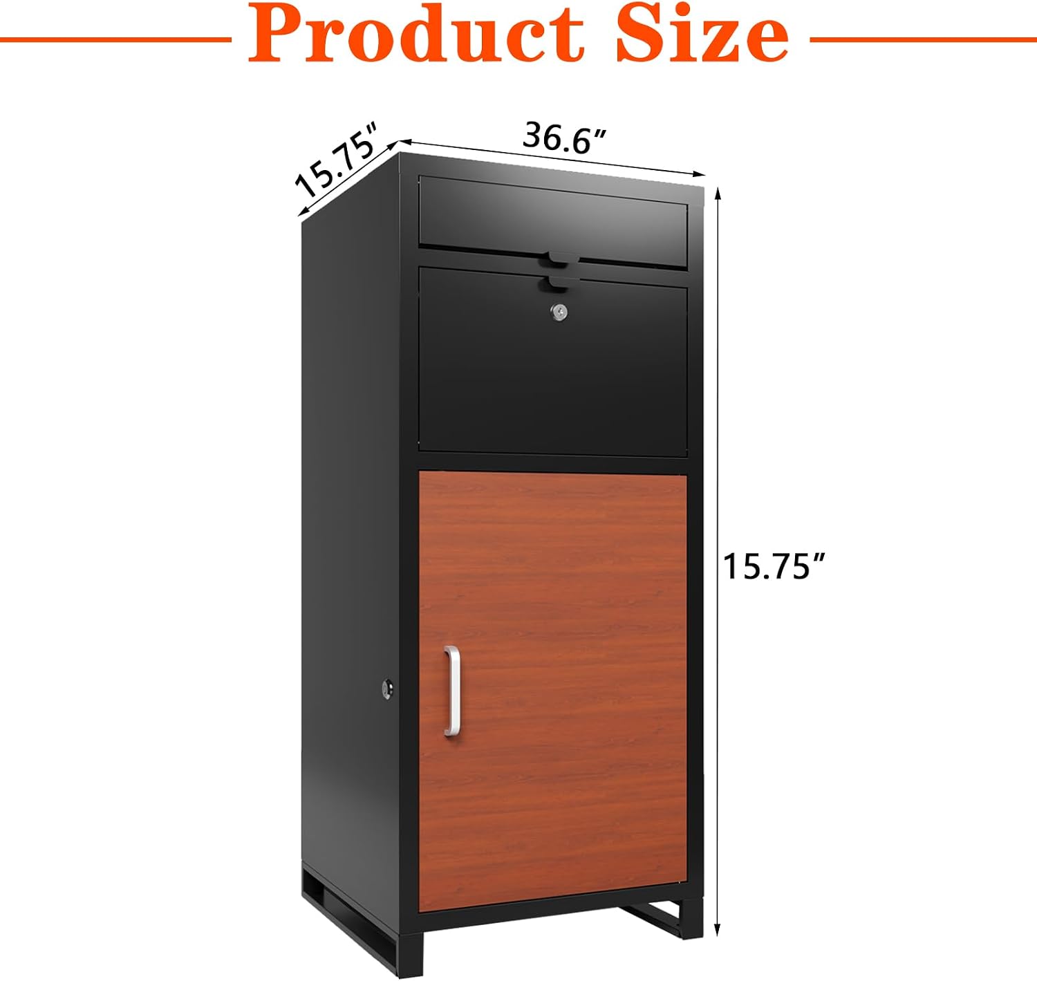 Package Delivery Box for Outside, 36.6'x 15.75'x 15.75' Secure Anti Theft Package Delivery Box with Mailbox, for House, Porch, Curbside