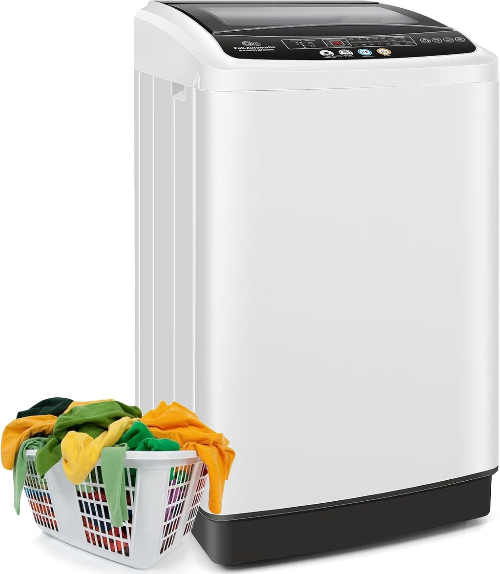 Nictemaw Portable Washing Machine 20Lbs Portable Washer Machine with Drain Pump, 2.8 Cu.ft Washer and Dryer Combo with 10 Programs 8 Water Levels Compact Washer for Apartments- Slow-Close Glass Cover