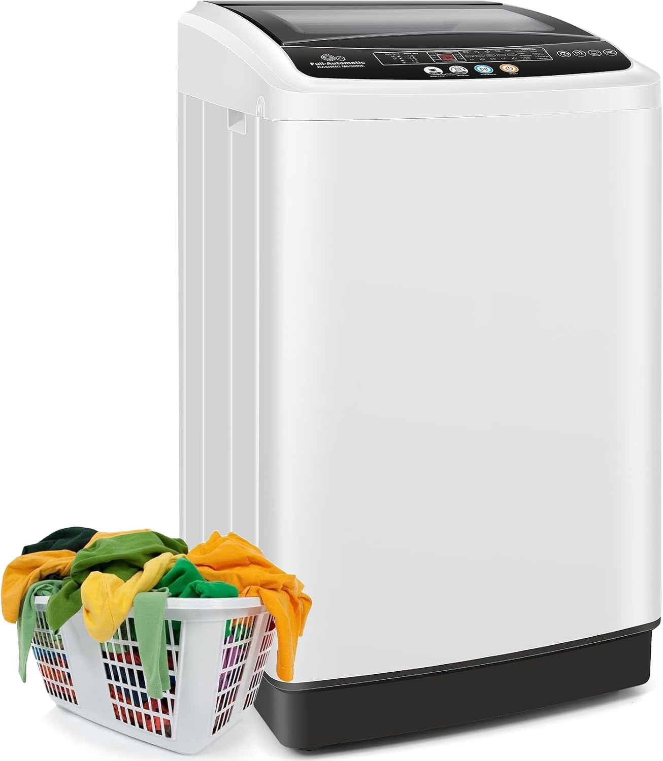 Nictemaw Portable Washing Machine 20Lbs Portable Washer Machine with Drain Pump, 2.8 Cu.ft Washer and Dryer Combo with 10 Programs 8 Water Levels Compact Washer for Apartments- Slow-Close Glass Cover