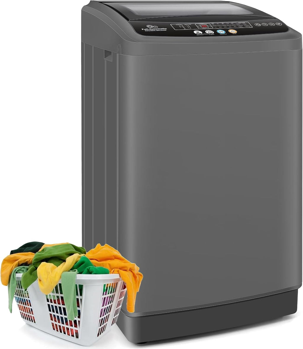 Nictemaw Portable Washing Machine 20Lbs Portable Washer Machine with Drain Pump, 2.8 Cu.ft Washer and Dryer Combo with 10 Programs 8 Water Levels Laundry Machine for Apartments- Slow-Close Glass Cover