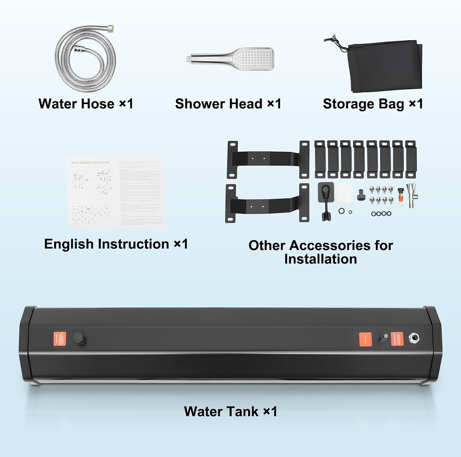 7.93 Gallon Pressurized Water Tank,Portable Car Camping Shower Water Storage Roof Rack Mounted Solar Shower or Overland Off-Road Vehicles, Pick-up Truck,Outdoor Activities Water Supply, RV, Camping
