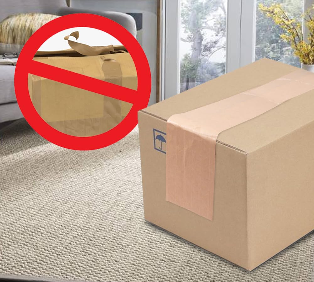 Mytee Products 16 Rolls 2.75'x450' Water Activated Tape - Reinforced Gummed Tape for Package - Strong Adhesive & Holding Power Kraft Paper Tape - Brown Packing Tape for Sealing Box (7200 feet Total)