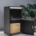 YITAHOME 35' H Package Delivery Boxes for Outside with Mail Slot, Sliding & Password Lock Door, 19' x 15.8' x 35' Anti-Theft Parcel Drop Box for Outdoor, Home, Office, School, Curbside & Porch, Black