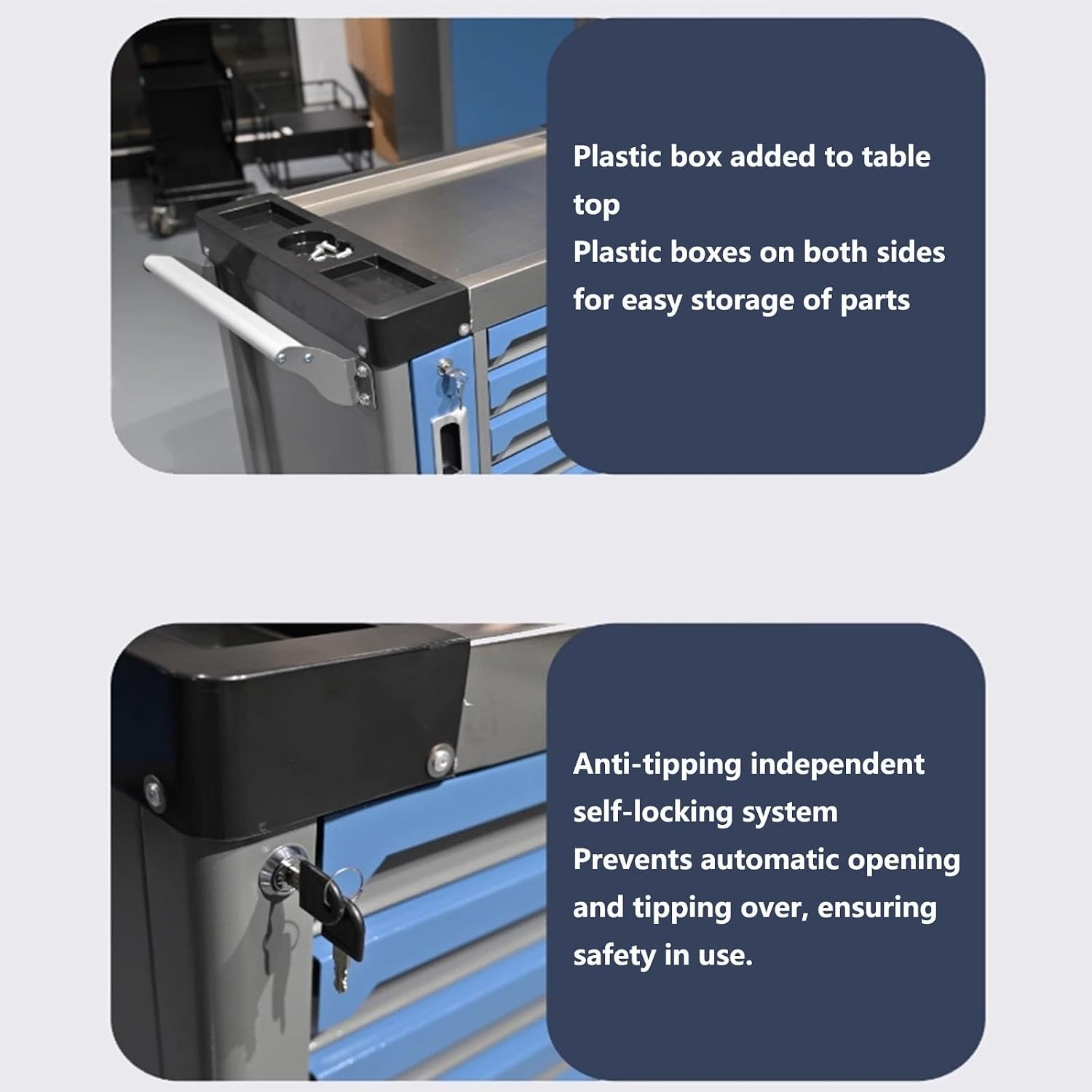 Rolling Tool Cart on Wheels Tool Chest with 7 Drawers, Rolling Tool Cabinet with Wheels, Toolbox with Independent Self-Locking Anti-Tip System, For Warehouse&workshop Rolling Tool Box Organizer