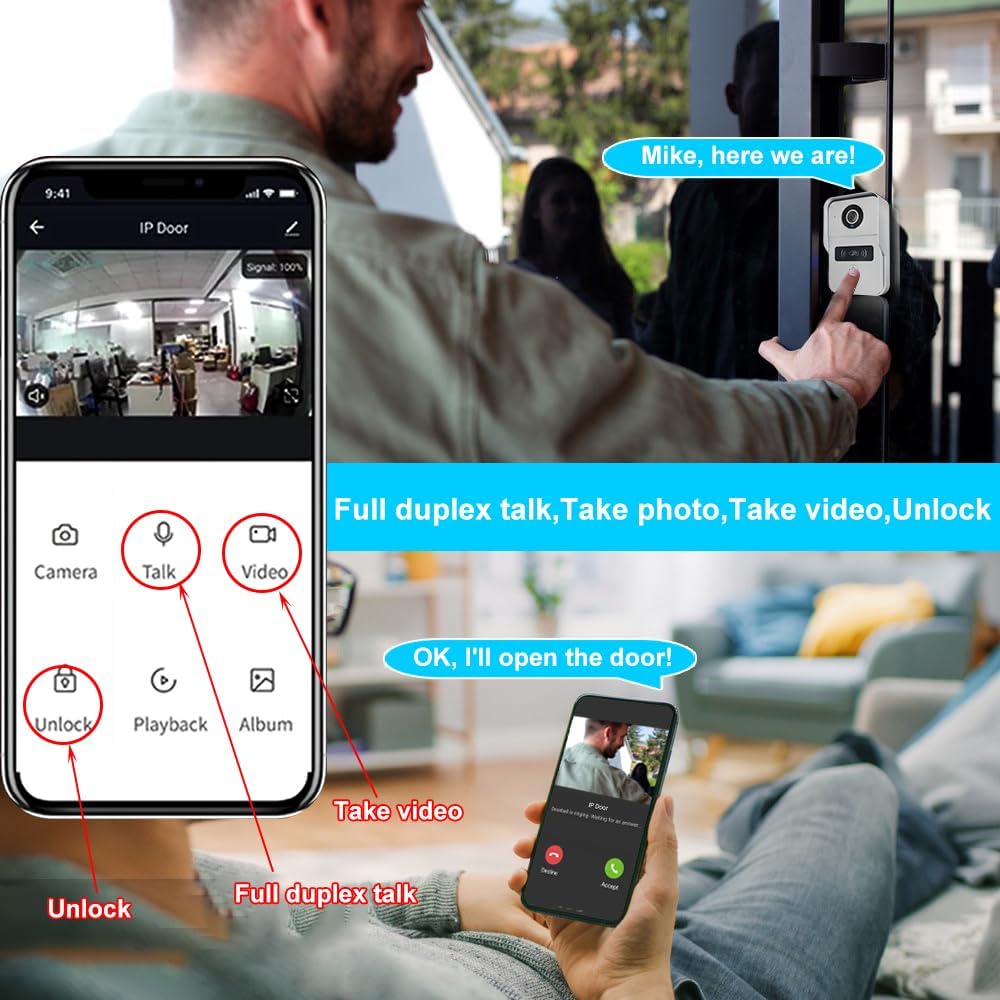 Wireless Video Doorbell Intercom with 7 inch Touch Monitor System,2 Unit 1080P Video Doorphone Camera,TUYA WiFi Smart Home Video Intercom Door Phone Kits for Home Villa Apartment