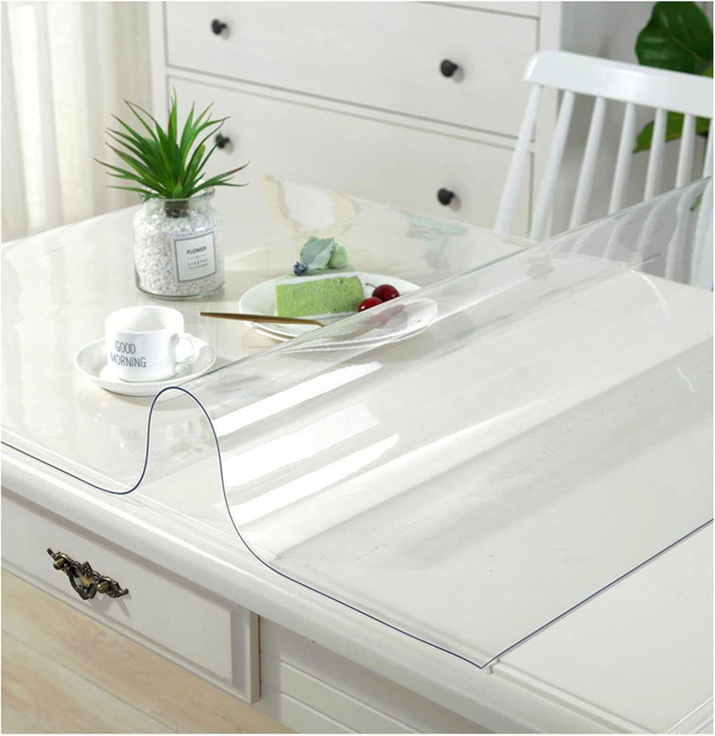 Table Cloth Washable PVC, Transparent Plastic Vinyl Table Cover, Soft Glass Protector Pad, for Kitchen, Furniture, Garden, 3mm Thick Rectangular Non-Slip Tablecloth,100x150cm/39.459in
