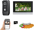 Wired Video Intercom System Tuya WiFi 7 Inch Touch Screen 1080P Doorbell Intelligent Tuya APP Intercom Kit with 3 in 1 Unlock Motion Detection,Anti-tamper Alarm,32G (1 Doorbell+1 Monitor)