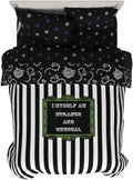 Franco Collectibles Beetlejuice Halloween Striped Bedding 5 Piece Super Soft Reversible Comforter and Sheet Set, Queen, (Officially Licensed Product)