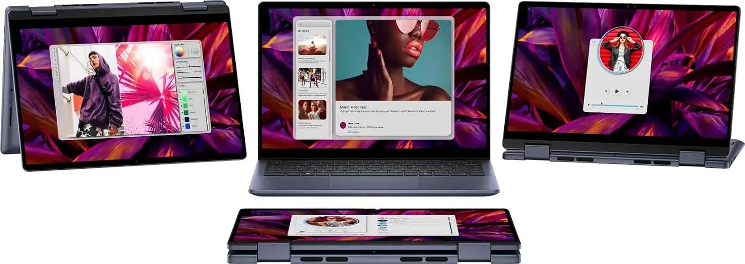 Dell 2026 Inspiron 14 7445 2-in-1 Business Laptop, 14.0' Touchscreen IPS FHD+ Display (AMD Ryzen 5 8640HS, 16GB DDR5, 1TB SSD, AI Copilot, Backlit KYB, Fingerprint, WiFi 6E, BT 5.3, Win 11 Pro)
