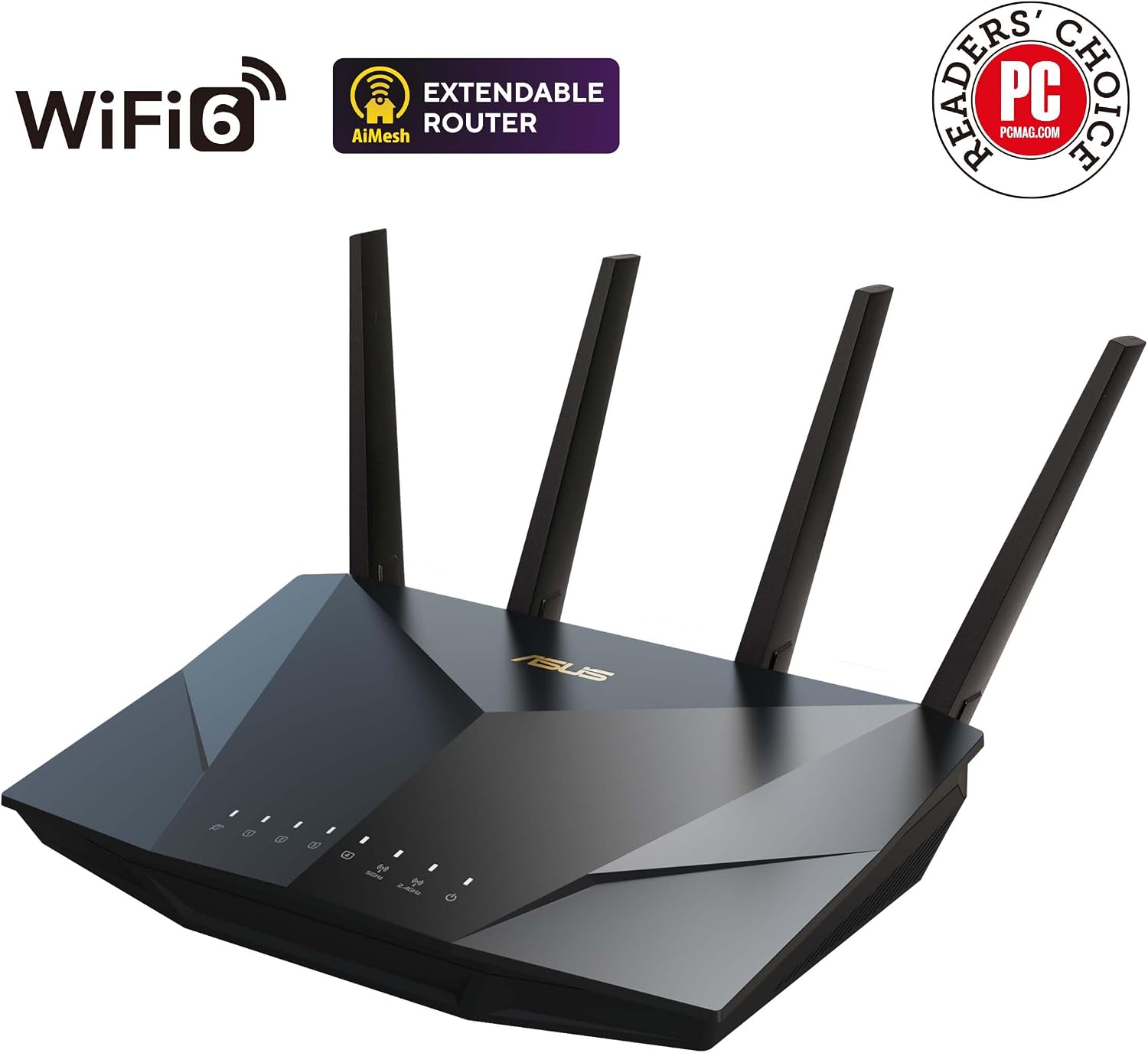 ASUS RT-AX5400 Dual Band WiFi 6 Extendable Router, Lifetime Internet Security Included, Instant Guard, Advanced Parental Controls, Built-in VPN, AiMesh Compatible, Gaming & Streaming, Smart Home