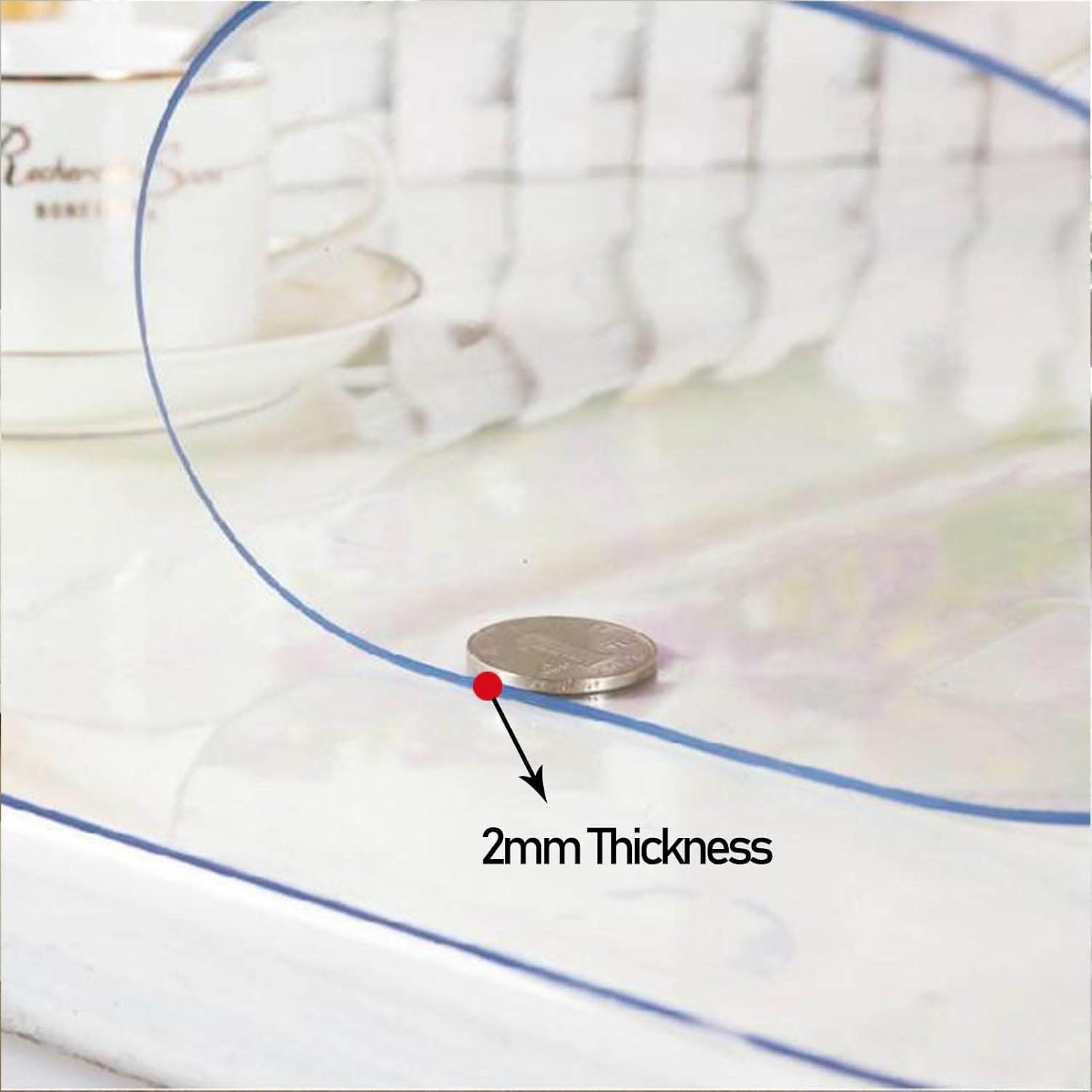 DXZ-Design Transparent PVC Protection Pad for Carpet Length 100cm 1.5m 2m 250cm 300cm, Clear Chair Mat for Hard Floors, Dining Table Oil-Resistant Plastic Protector (Size : 39.4x78.7in/100x200cm)