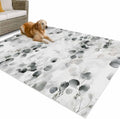 Outdoor Rug 4x6ft Retro Eucalyptus Leaves Patio Area Rugs Waterproof Easy Cleaning Non Shedding Thick Mats Grey Carpet for Indoor Outdoor Porch Deck Backyard Balcony