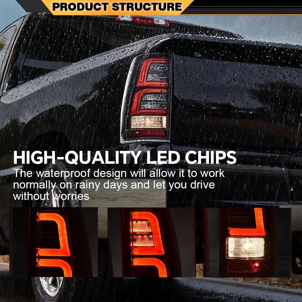 CNNELL Tail Lights Assembly Rear Lights Tail Lamp Compatible with Chevy Silverado 2003-2006 Pickup Red Clear Driver Left Side and Passenger Right Side Replacement GM2800174