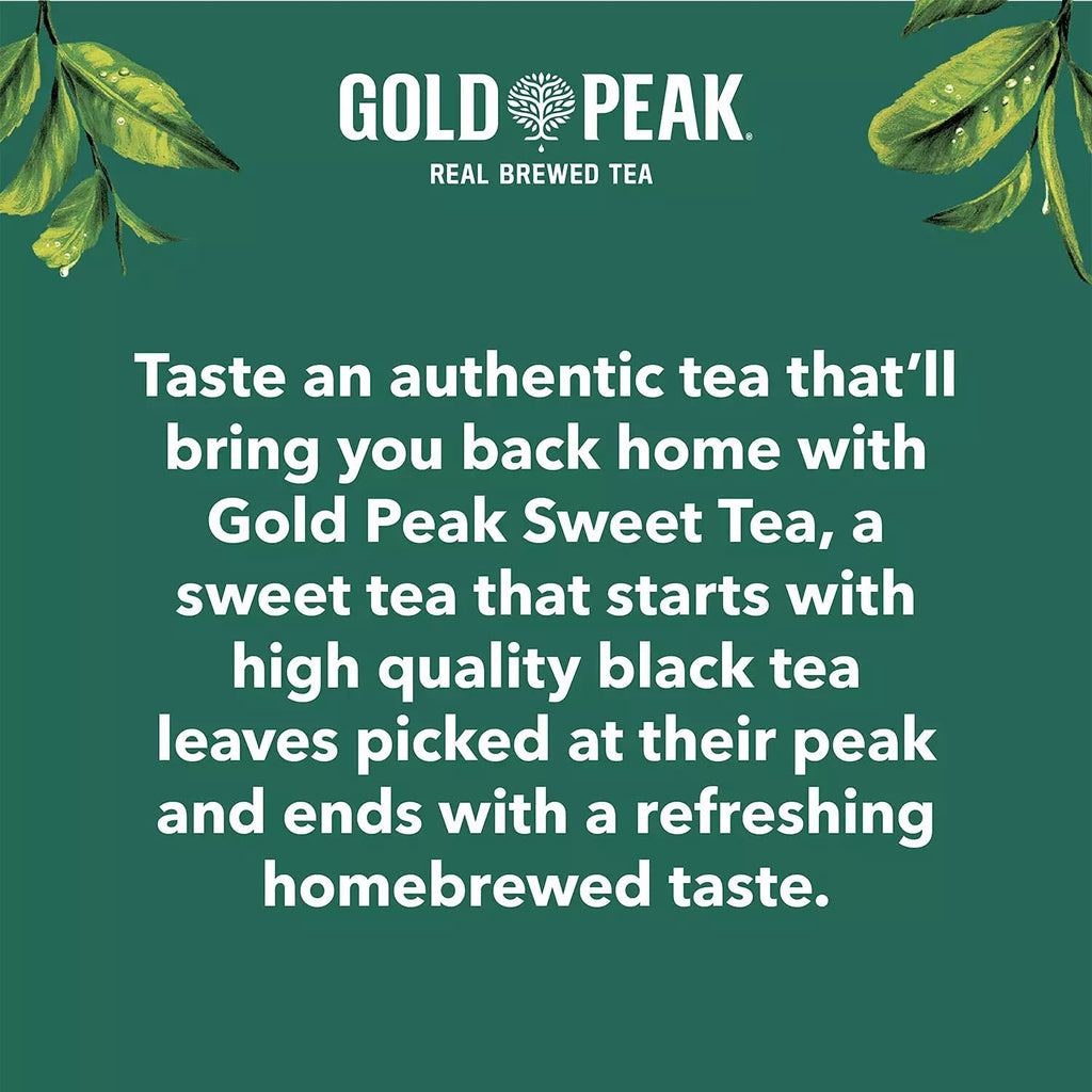 Gourmet Kitchn Gold Peak Naturally Sweet Real Brewed Tea, Picked for Peak Taste, Made With Cane Sugar - 3 Boxes (18.5oz / 18pk per Box), Total 54 Bottles)