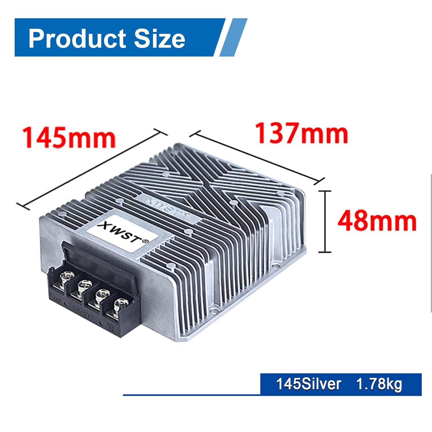 DC 12V 24V 36V to DC 48V 30A Boost Converter 10-45V to 48V 1440W Step-Up Power Supply Waterproof IP67 Regulator Module for Golf Carts LED Solar Cars Trucks Vehicles (XW-1045-48-30A)