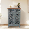 Sophia & William Tall Storage Cabinet 47.4', Decorative 2-Door Tall Accent Cabinet for Living Room, Dining Room, Blue