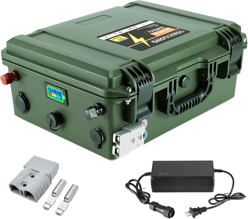 24V 100Ah LiFePO4 Battery,Lithium Batteries with Upgraded 100A BMS,4000+ Rechargeable Deep Cycle,Max.2560W Load Power,Perfect for RV,Boat,Trolling Motor,Golf trolley,Solar,Marine,Camper