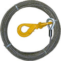 4-716SC50LH Winch Cable, 7/16' x 50' Steel Core with Self Locking Swivel Hook