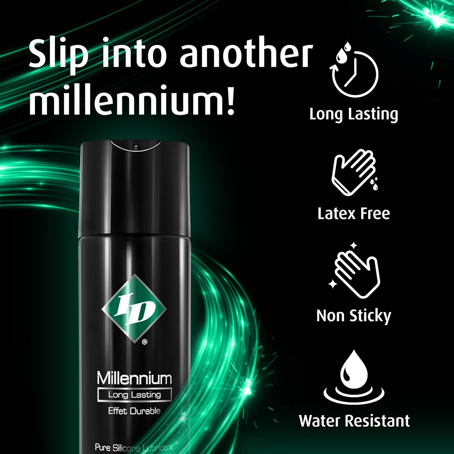 ID Lubricants Millennium Silicone, 3/Black, 64 Fl Oz (Pack of 1)