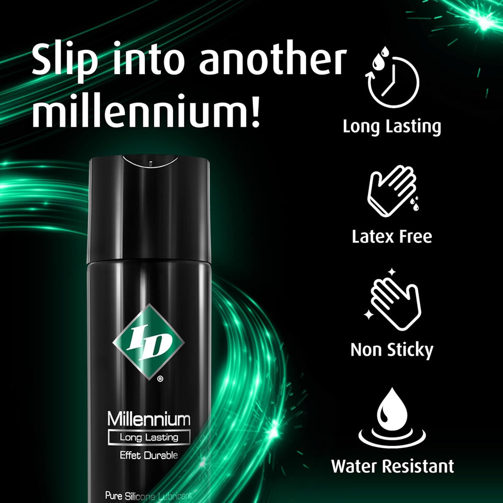 ID Lubricants ID Millennium Silicone-Based Personal Lubricant, 3/Black, 128 Fl Oz