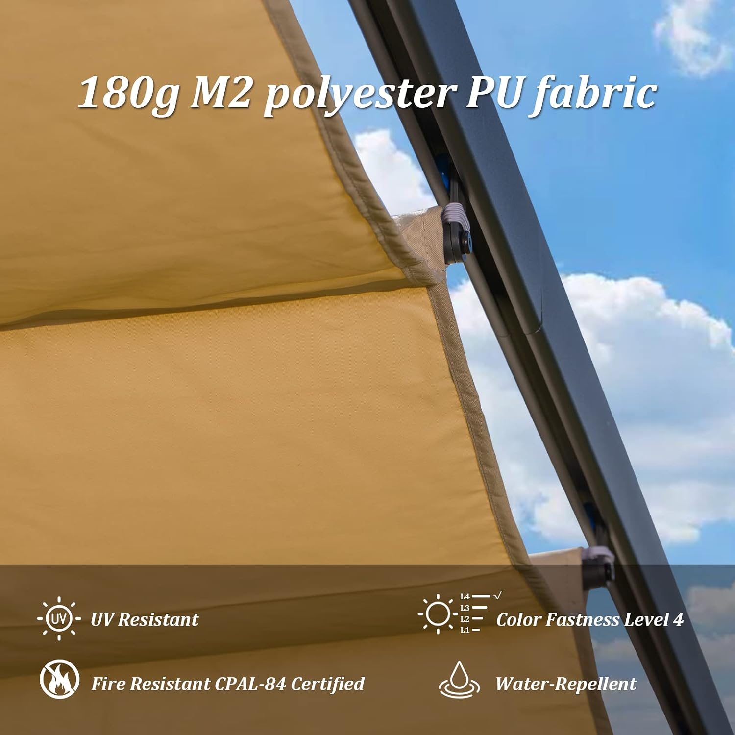 Domi 9x13FT Outdoor Pergola Canopy with Retractable Sun Shade, Weather-Resistant Aluminum Frame for Patio, Backyard, Deck, Garden, BBQ, and Gatherings