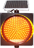 Solar Traffic Signal Light - Yellow Flashing Warning Sign, IP65 Waterproof Emergency Lamp for Road Safety, Available in 20cm, 30cm, 40cm Sizes - Durable PC Shell