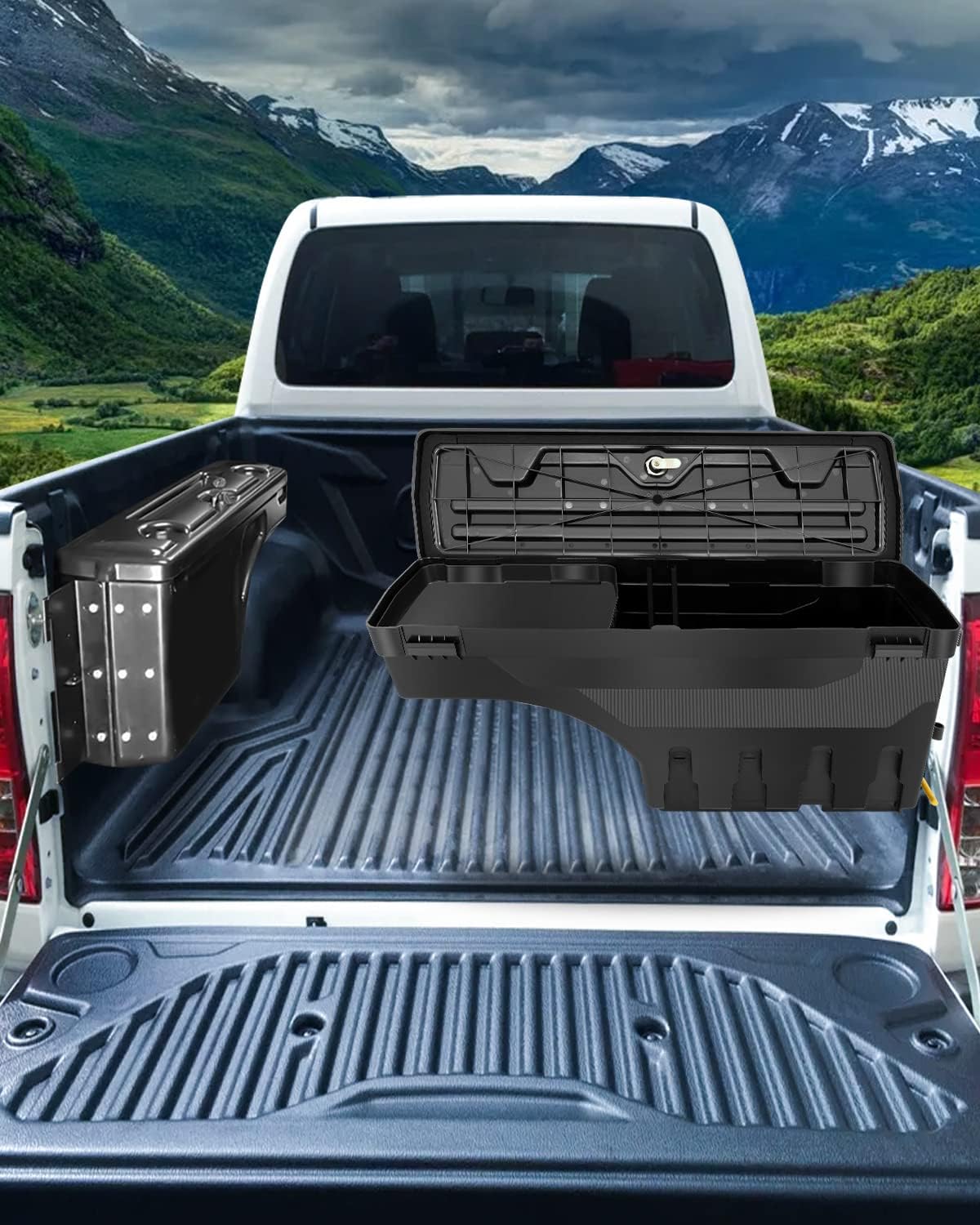 SCITOO Lock And Keys Truck Bed Storage Box Tits For Chevy Silverado 1500 2500 3500 1999-2007,For GMC Sierra 1500 2500 3500 1999-2007 Right Passenger Side