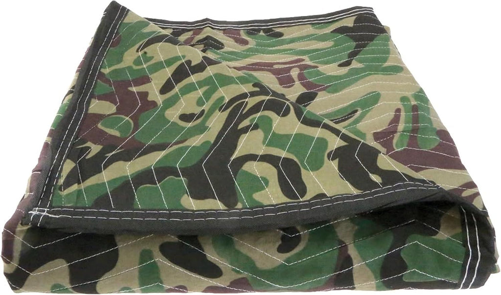US Cargo Control Camo Moving Blankets 80'x72' MBCAMO, (65 lb/doz weight), Professional Quilted Large Moving Blankets, 12 Pack Utility Blankets, Use for Packing, Shipping, Hunting, Camping