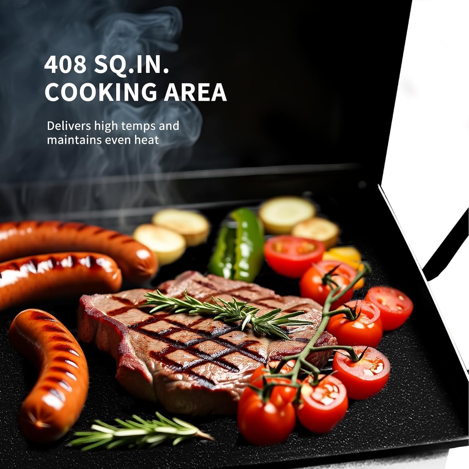 30' Flexible Portable Propane Gas Griddle with Lid – 2 Burners 30,000 BTU Cooking Area Station, 30 Inch Large Griddle with Side Prep Shelf & Rear Grease System for Outdoor BBQ & Camping