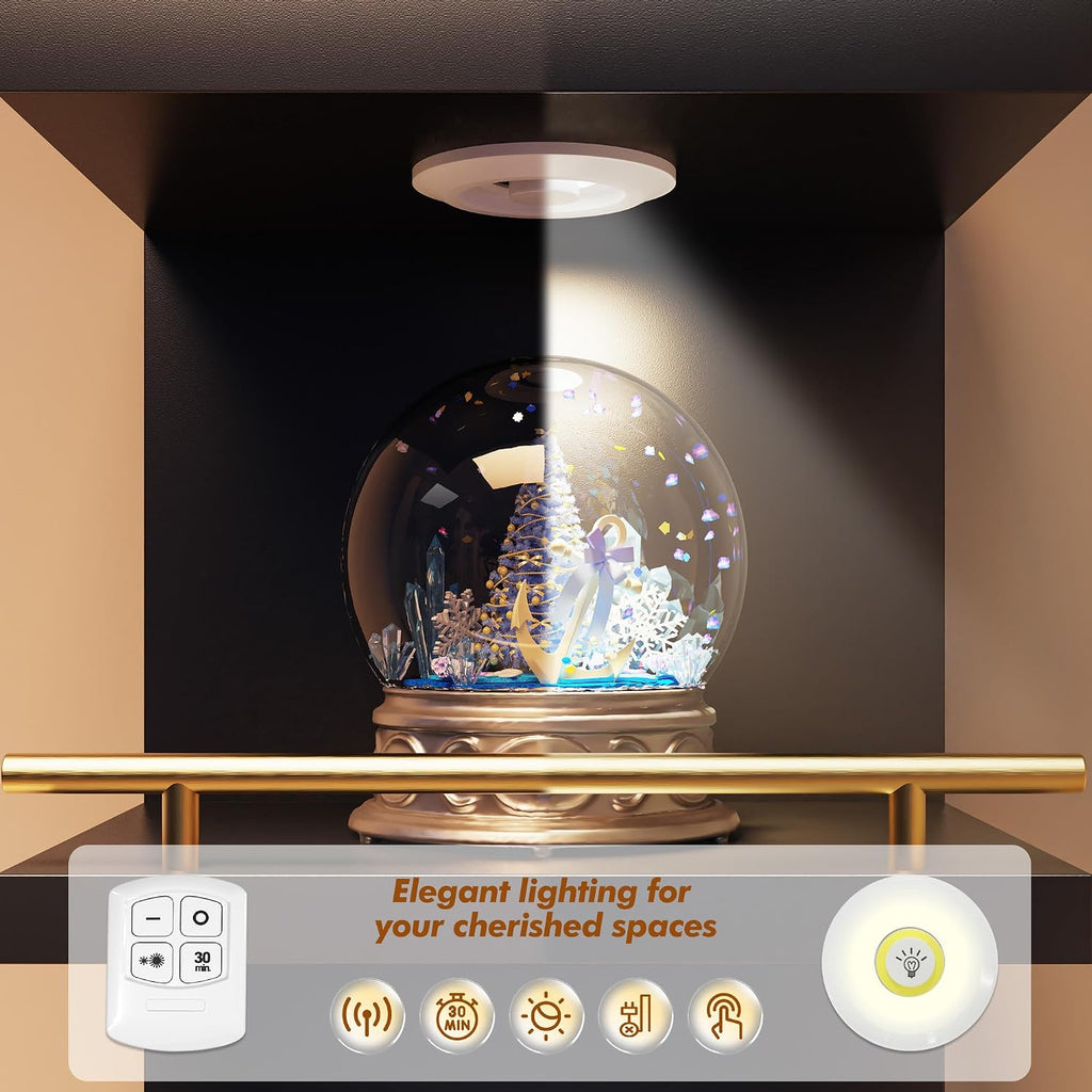 DurayLoly 2 Pack 8 Tier Wall Shelf Unit, Wood Floating Shelves, Display Shelf with LED Light, Floating Shelf for Living Room, Bedroom or Vanity Storage