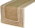 The HomeCentric Decorative Beige 8-10 Seater Table Runner 14 x 120 inch, Lace, Burlap, Moroccan, Boho, Jute, Solid Table Runner for Party, Dining, Outdoor, Kitchen, Contemporary - Jute Table Charm