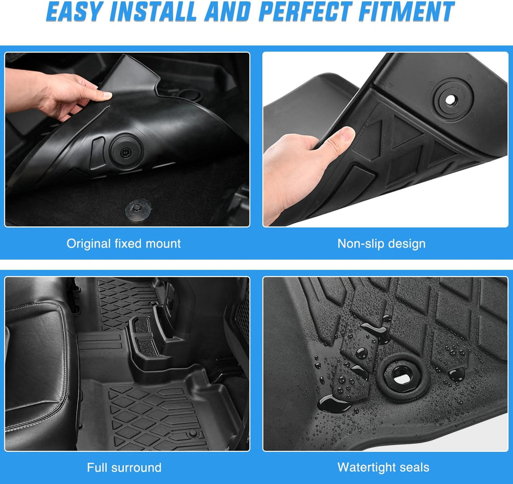 Nilight TPE Floor Mats for Nissan Rogue (Not fit Sport or Select Models) 2014 2015 2016 2017 2018 2019 2020, All Weather Custom Fit Heavy Duty Floor Liners