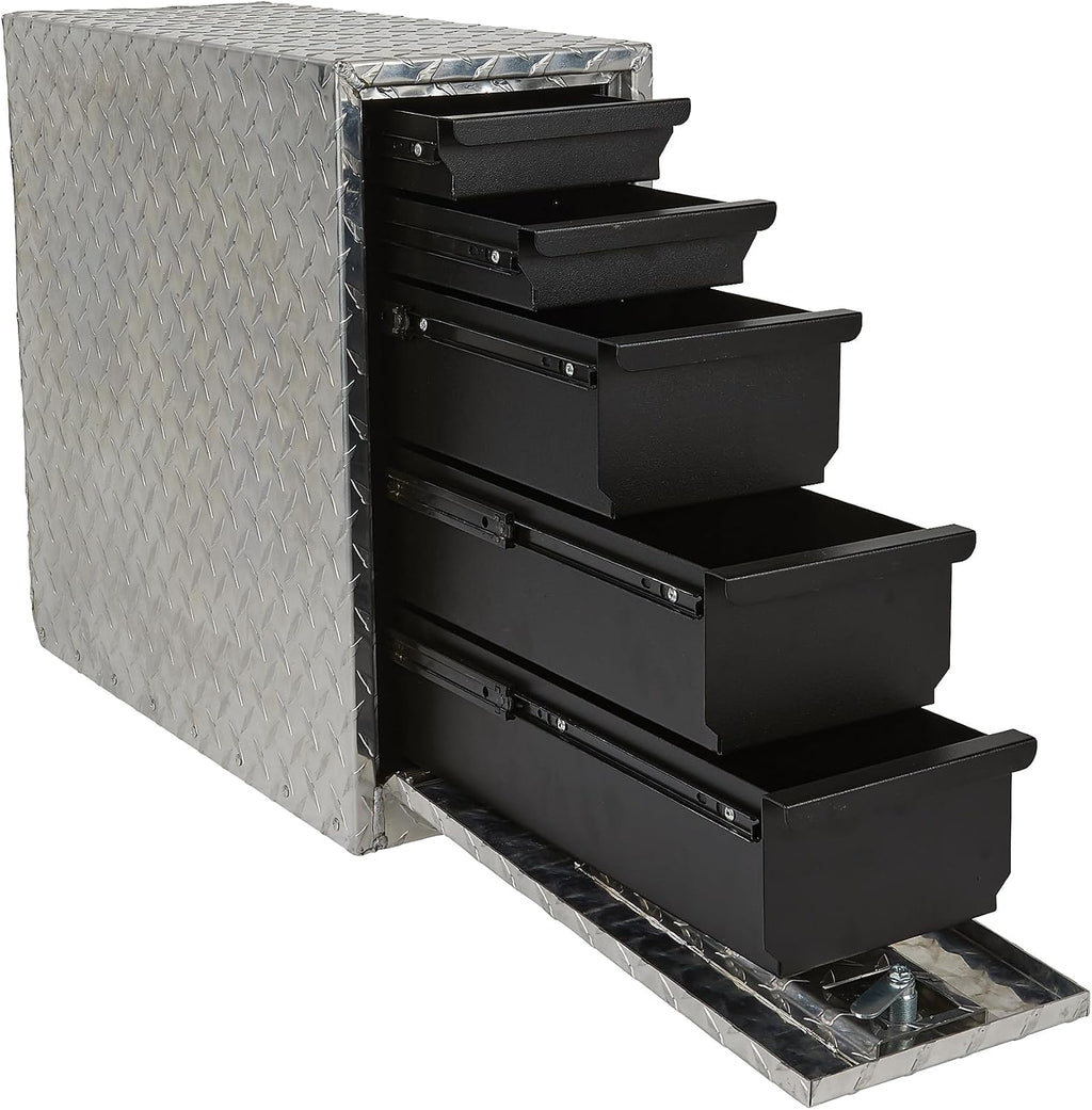 Ironton 5-Drawer Sidebed Storage Truck Box, Aluminum, 20in.–47in.W