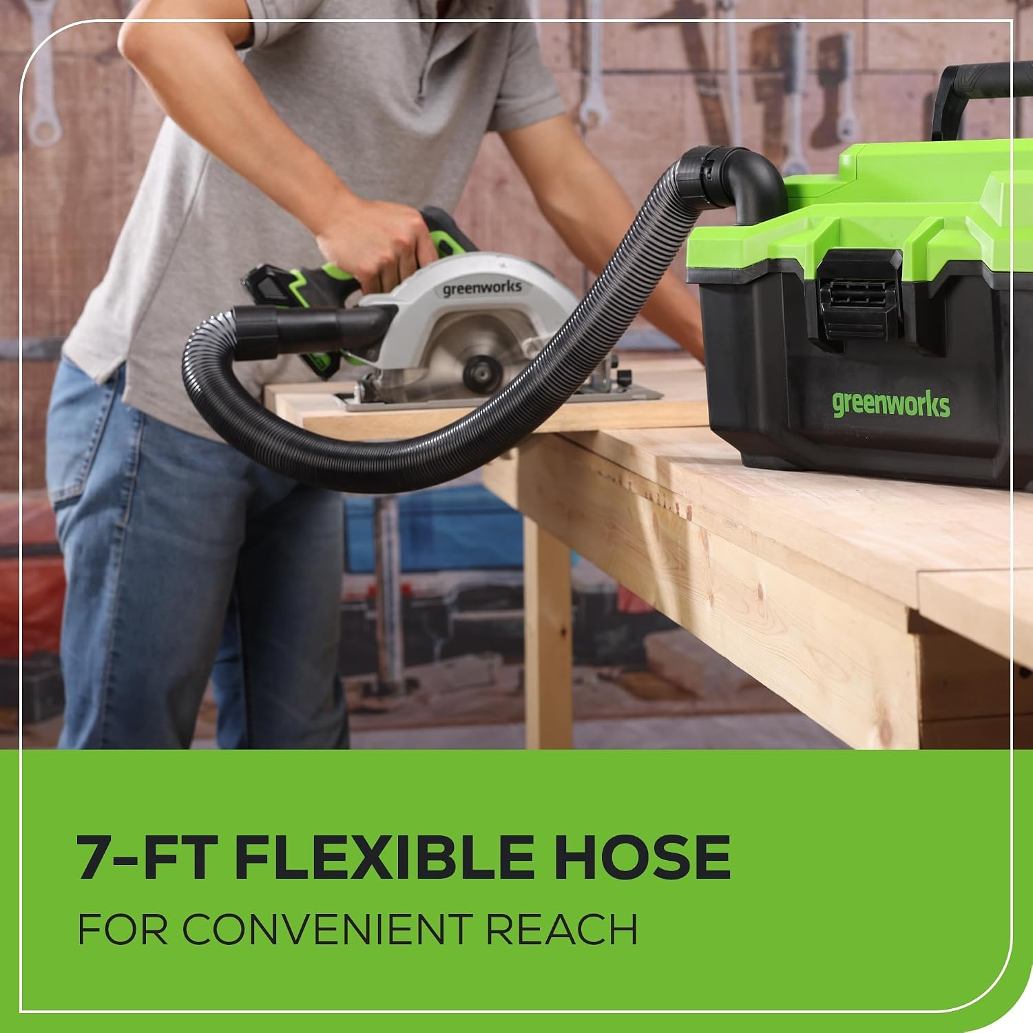 Greenworks 24V Brushless (3 Gallon) Cordless Wet / Dry Shop Vacuum + Accessories, Tool Only