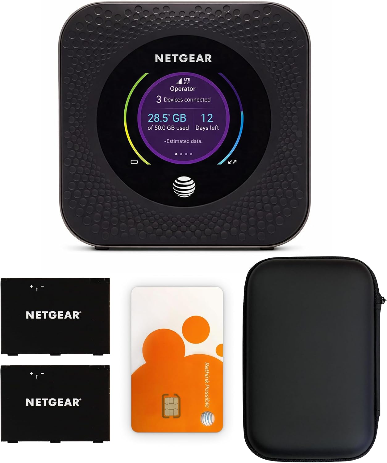 AT&T Nighthawk M1 Mobile Hotspot Router (MR1100-100NAS) – 4G LTE, AT&T Unlocked, up to 1 Gbps, Connects 20 Devices, Dual-Band WiFi, Portable Hot Spot, EVDO-LINK Bundle (Premium)