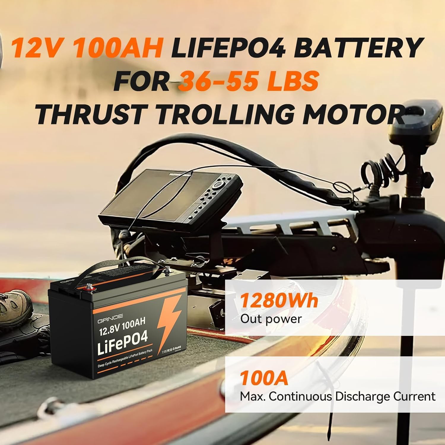 2-Pack 12V 100Ah LiFePO4 Lithium Battery Group 31 Built-in 100A BMS, Low-Temp Protection Up to 15000 Deep Cycles Rechargeable Battery for RV, Marine, Solar System, Van, Trailer, Home Energy Storage