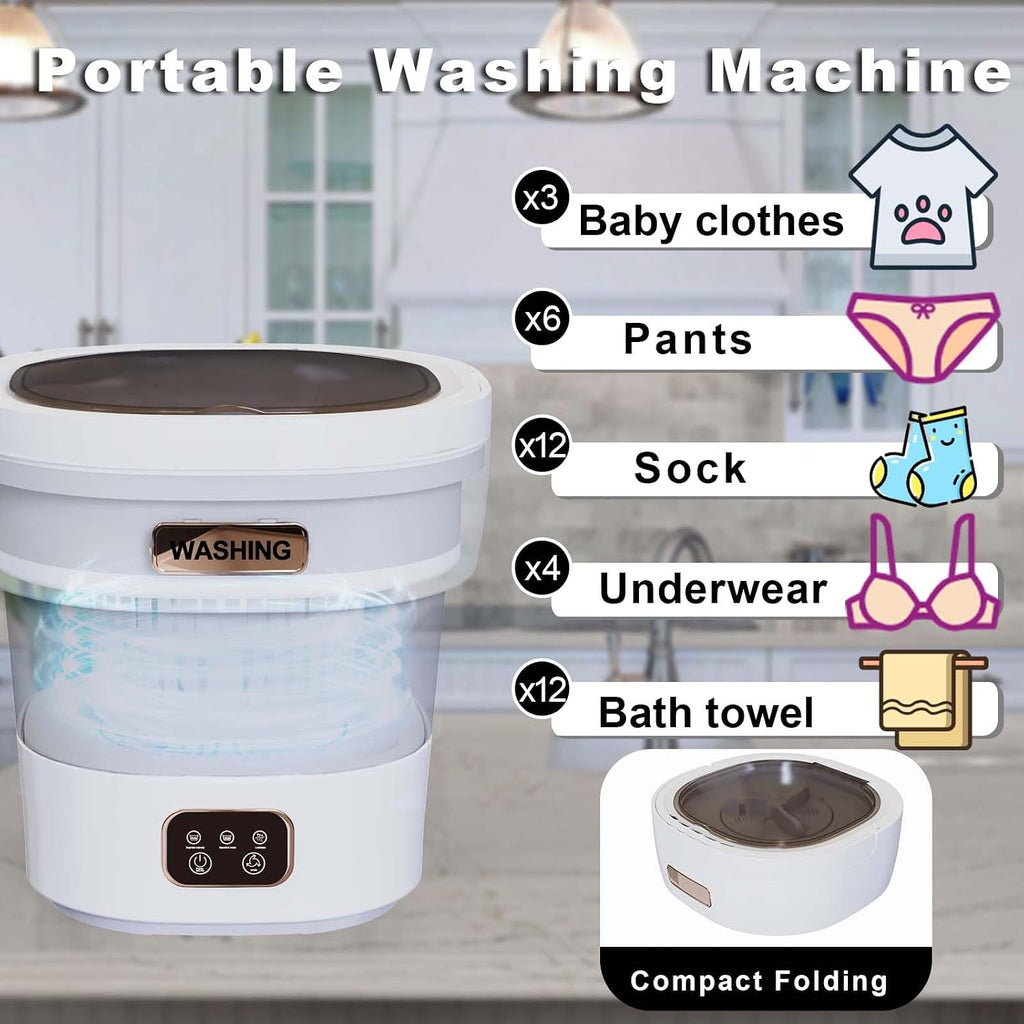 Underwear Washing Machine,15L 2.1kg 2 in 1 Mini Washing Machine and Dryer, Portable Washe, Small Washing Machine with 3 Cleaning Modes for Baby Clothes, Underwear, Camping, RV, Travel(Grey)