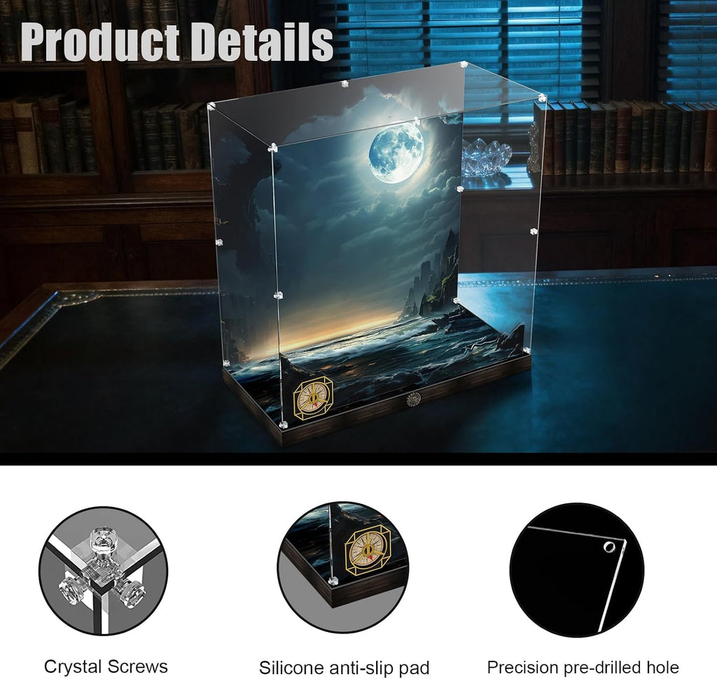 Acrylic Display Case for Lego Icons Captain Jack Sparrow's Pirate Ship, with LED Light, Display Box Compatible with Lego Black Pearl 10365- Case Only, No Model