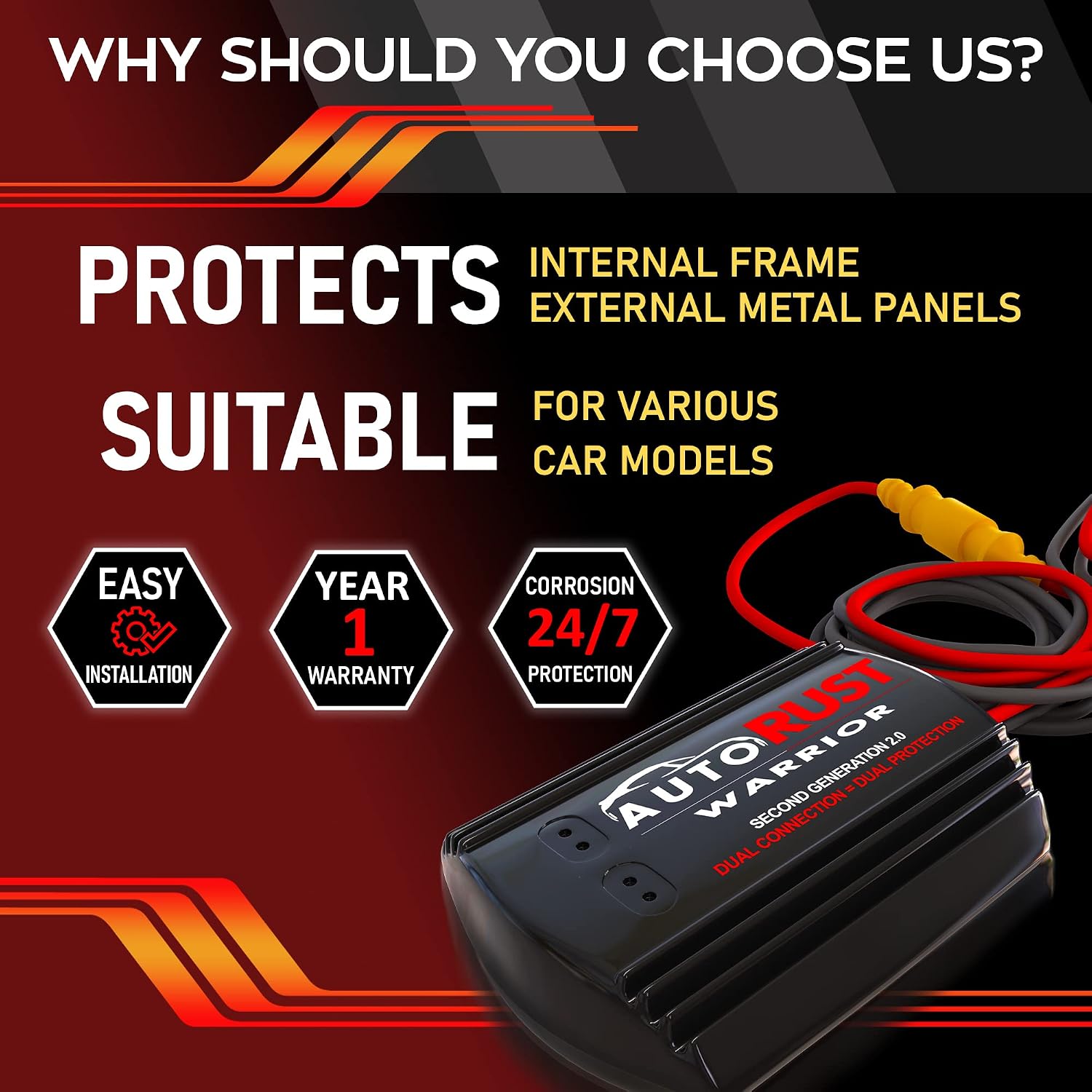 Second Generation (Dual Wire System) Premium Electronic Rust Protection Module for Cars, Trucks, ATVs, Boats & Trailers | Advanced Anti-Corrosion System | Ultimate Rust Control Device