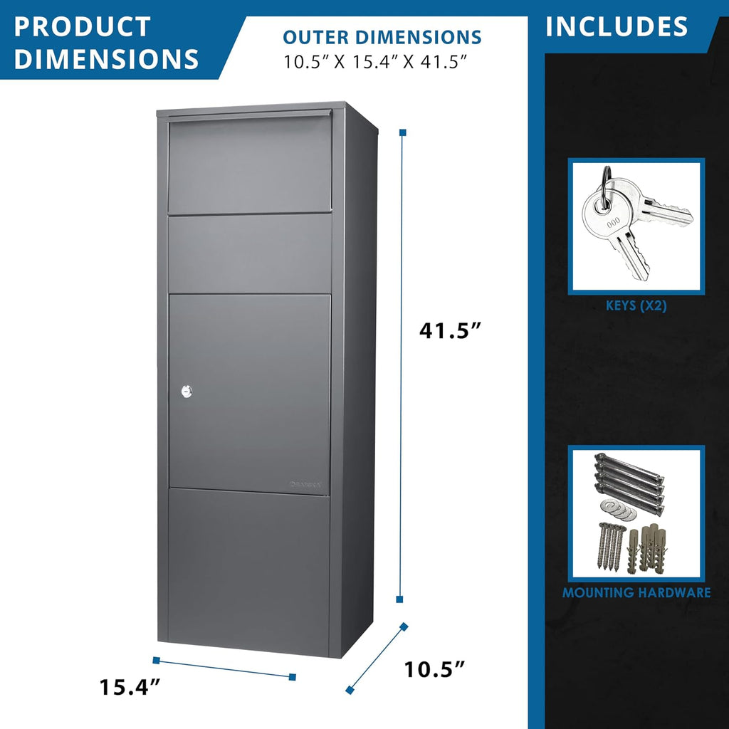 winbest Large Steel Freestanding Floor Parcel Lockable Drop Slot Mail Box
